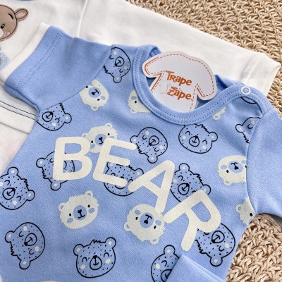 Conj. de Malha 3 peças - Bear de Camisetinha - Azul Bebê